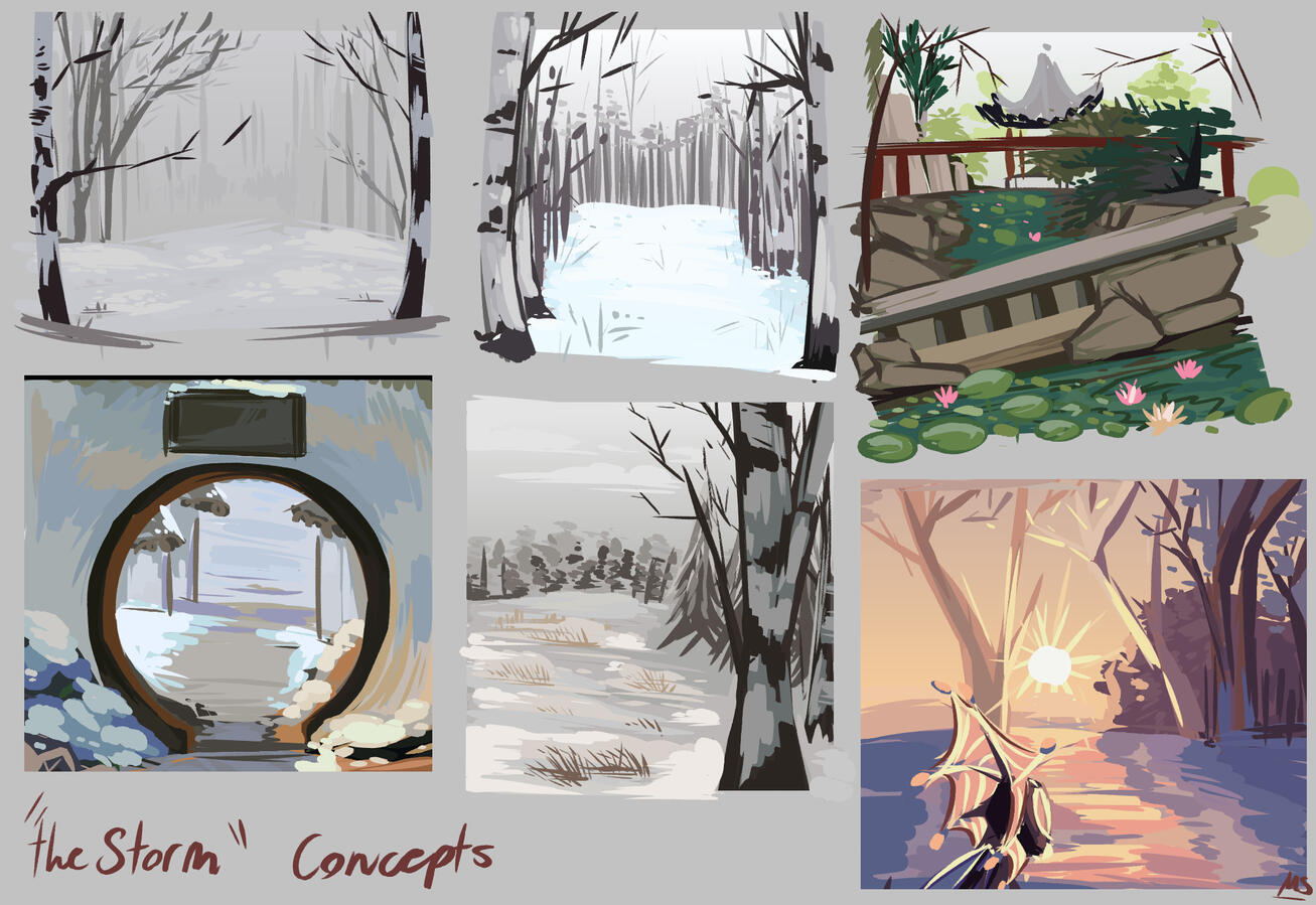 Snowy Scenes concept background pieces